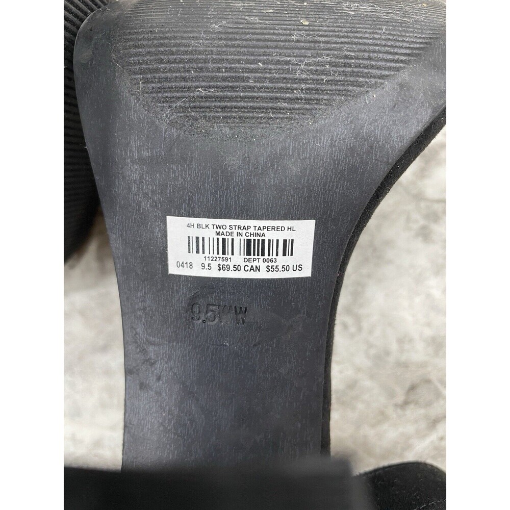 TORRID 2 Strap Tapered Heel Sandal in Black suede size 9.5 WW wide - Picture 6 of 6